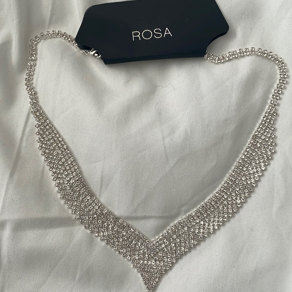 Rosa 20” Long Crystal Necklace With Adjustable Length Clasp Closure